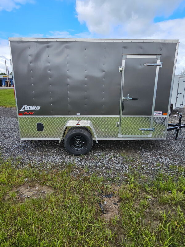 6x12 Single Axle Box Trailer Gray