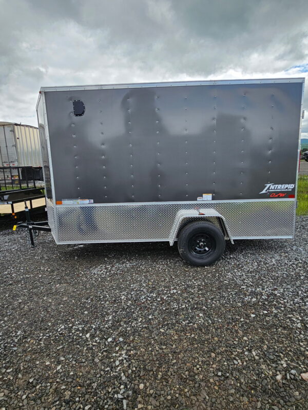 6x12 Single Axle Box Trailer Gray - Image 5