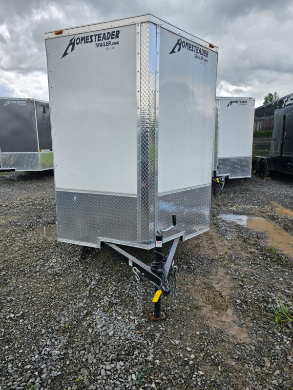 6x12 Single Axle Box Trailer White - Image 9