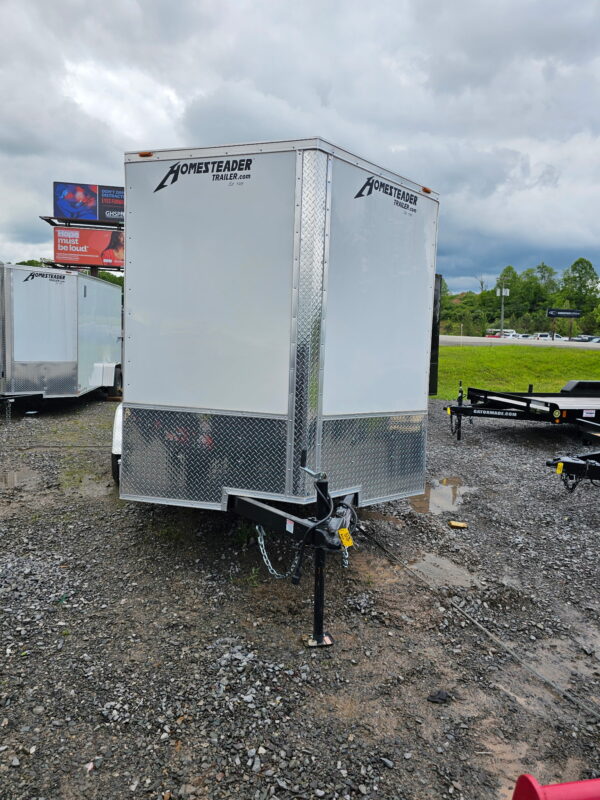 Homesteader 7x12 Tandem Axle Box Trailer White - Image 9