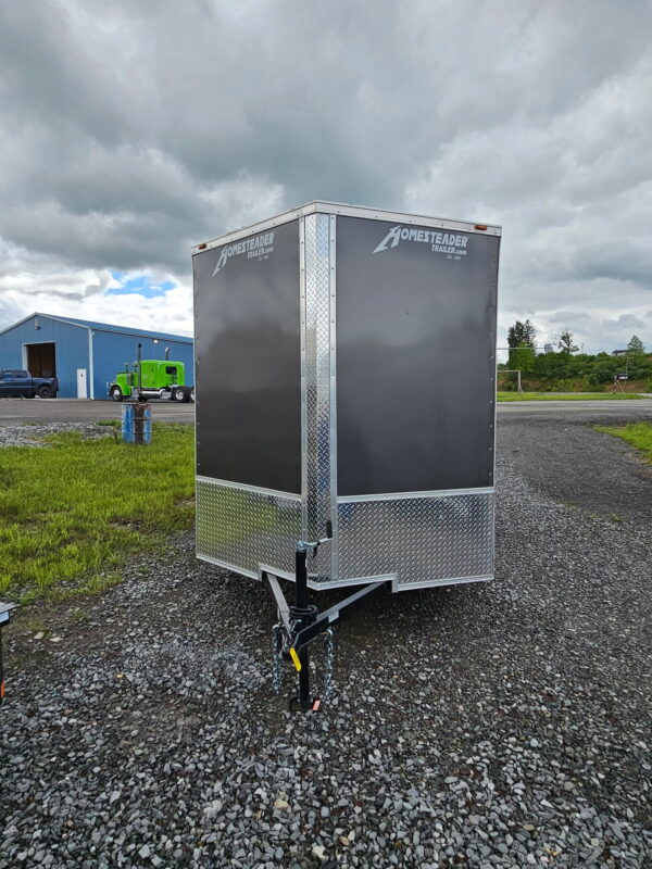6x12 Single Axle Box Trailer Gray - Image 3