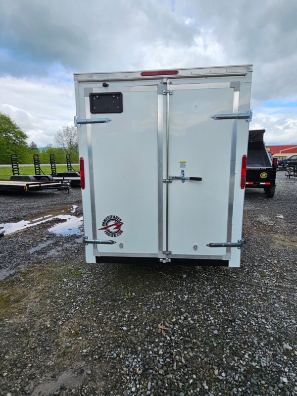 6x12 Single Axle Box Trailer White - Image 2