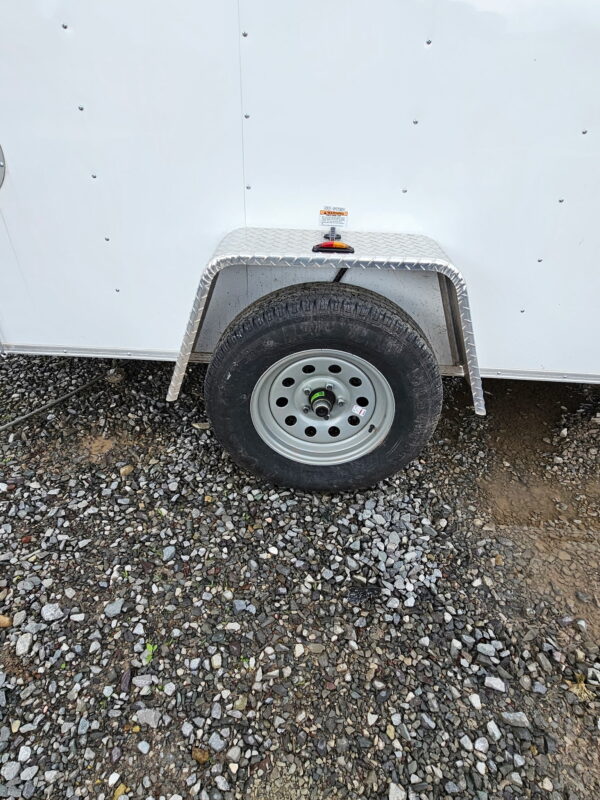 6x12 Single Axle Box Trailer White - Image 3