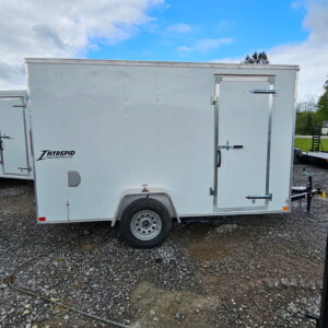 6x12 Single Axle Box Trailer White