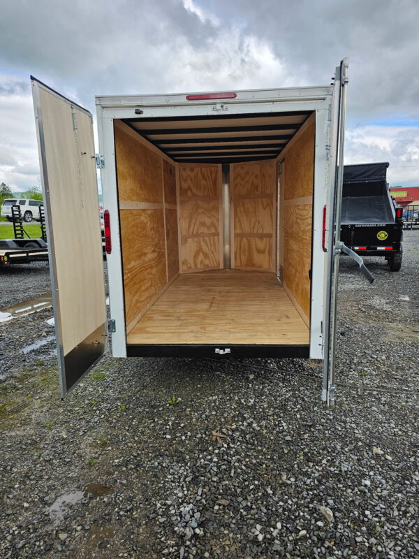 6x12 Single Axle Box Trailer White - Image 5