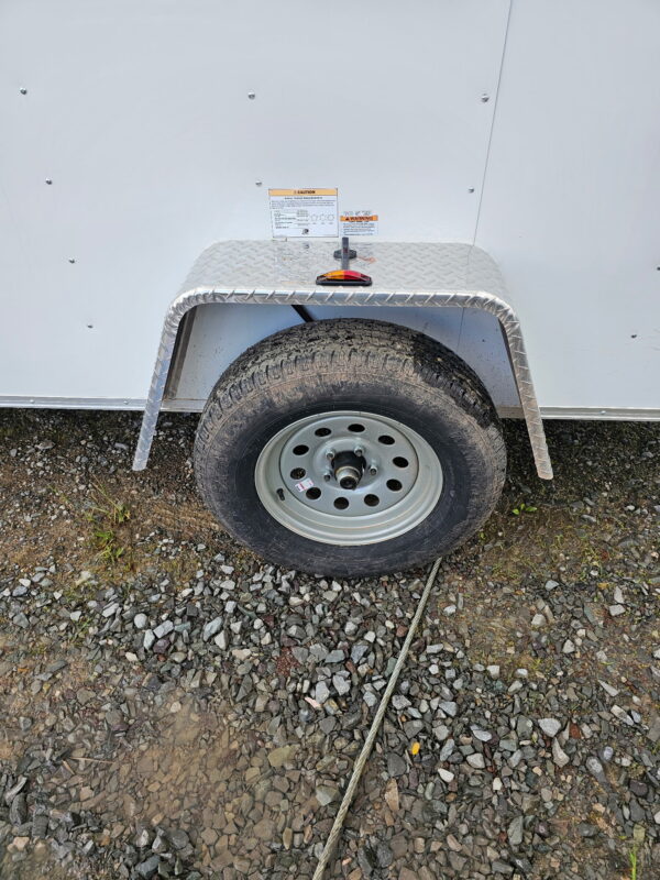 6x12 Single Axle Box Trailer White - Image 6