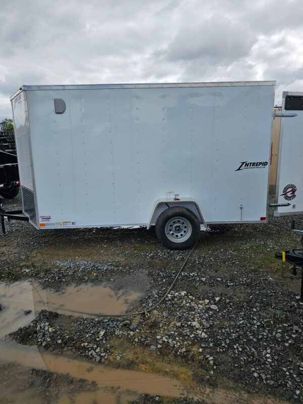 6x12 Single Axle Box Trailer White - Image 7