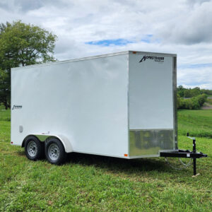 7x12 Tandem Axle Box Trailer White